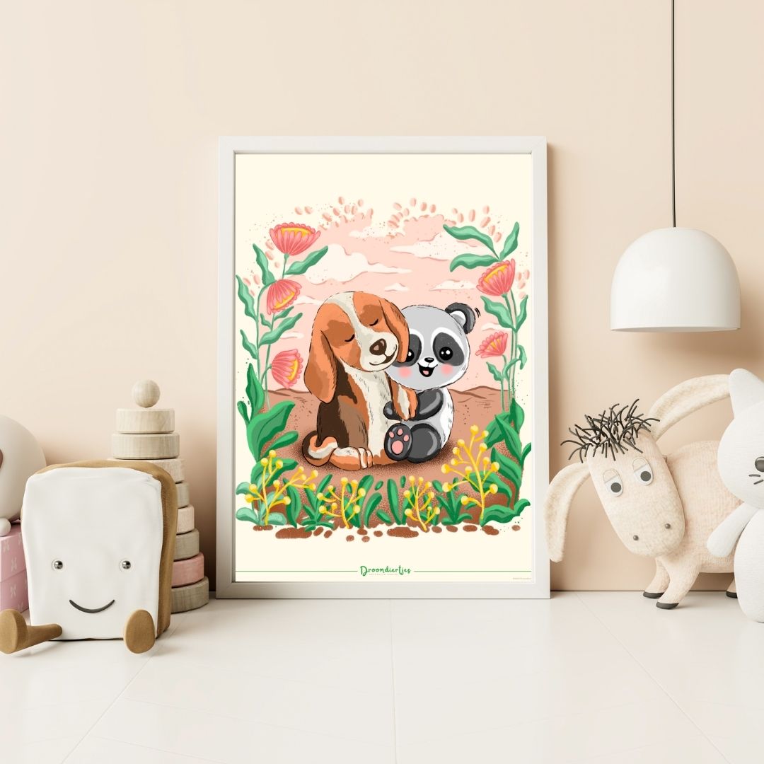 Droomdiertjes Poster A3 - Helpende Hugo & Positieve Poppy